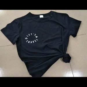 Let’s Travel T Shirt in black